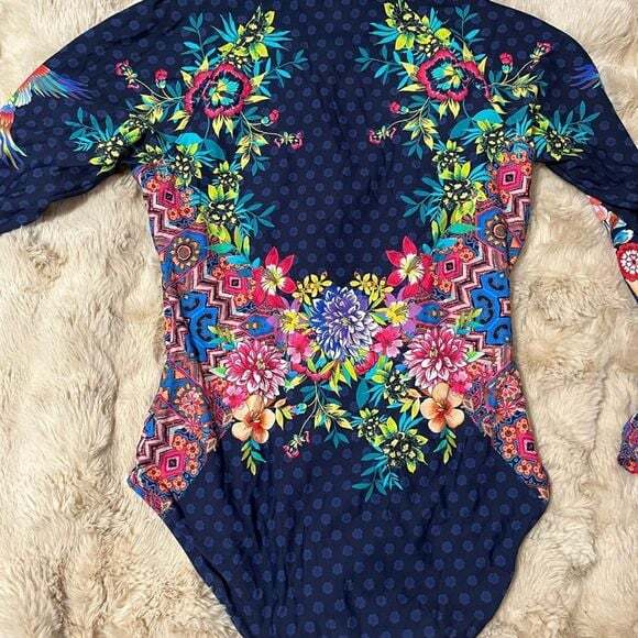 Johnny Was OCEAN DREAMER SURF SHIRT ONE PIECE 2X long sleeve - Picture 4 of 11